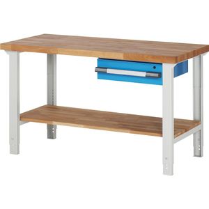 eurokraft pro Werkbank, bouwdoossysteem serie 7000, 1 lade, 1 legbord, b x d = 1500 x 700 mm
