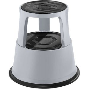 eurokraft pro Kickstep van stevig plaatstaal, draagvermogen 150 kg, hoogte belast 420 mm, grijs
