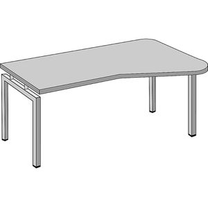 eurokraft pro STATUS - Euro-pc-tafel, diepte aan beide zijde monteerbaar, lichtgrijs