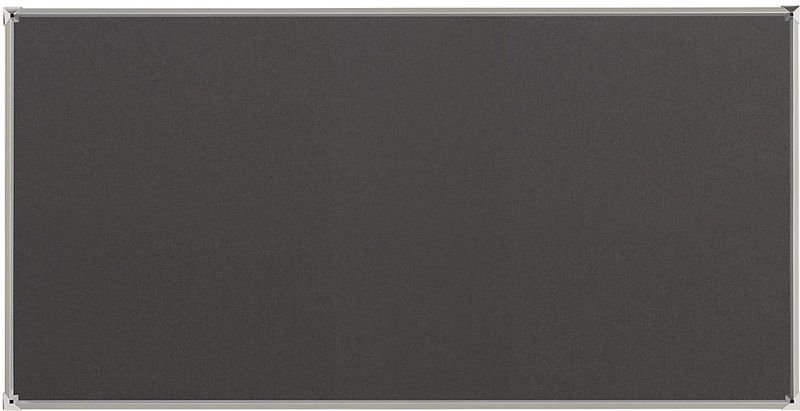 eurokraft pro Prikbord met aluminium frame, textielbekleding, grijs, b x h = 2000 x 1000 mm