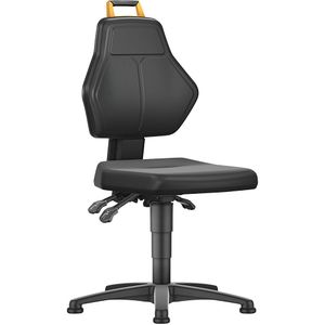 eurokraft pro Werkdraaistoel, zwart, met voetdoppen, kunstleerbekleding