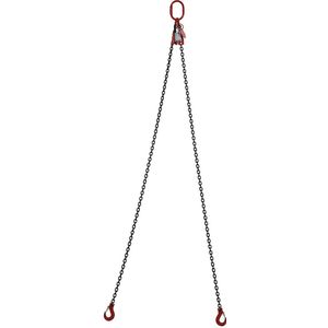 Aanslagketting GK8, hijsvermogen 1600 kg, kettingdikte 6 mm, met inkorting, bruikbare lengte 2 m, 2-sprong, vanaf 2 stuks