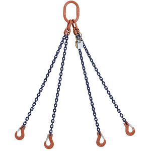 Aanslagketting GK10, 4-sprong, hijsvermogen 8000 kg, kettingdikte 10 mm, nuttige lengte 1,5 m, vanaf 2 stuks