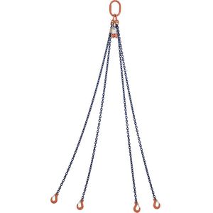 Aanslagketting GK10, 4-sprong, hijsvermogen 8000 kg, kettingdikte 10 mm, met inkorting, nuttige lengte 2 m, vanaf 2 stuks