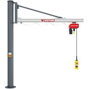 Vetter Kolomzwenkkraan UNILIFT US, met elektrische kettingtakel BL, hijsvermogen 80 kg, reikwijdte 2,9 m