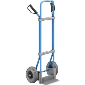 eurokraft pro Steekwagen, blauw, b x d van de steekplaat = 280 x 140 mm, verzinkt, PU-banden