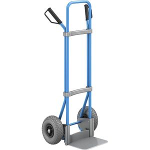 eurokraft pro Steekwagen, blauw, b x d van de steekplaat = 280 x 250 mm, verzinkt, PU-banden