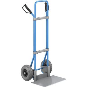 eurokraft pro Steekwagen, blauw, b x d van de steekplaat = 450 x 350 mm, verzinkt, PU-banden