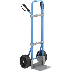 eurokraft pro Steekwagen, blauw, b x d van de steekplaat = 280 x 250 mm, verzinkt, massieve rubberbanden