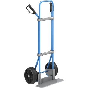 eurokraft pro Steekwagen, blauw, b x d van de steekplaat = 450 x 160 mm, verzinkt, massieve rubberbanden