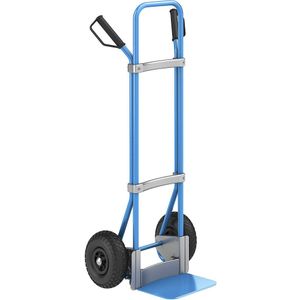 eurokraft pro Steekwagen, blauw, b x d van de steekplaat = 280 x 250 mm, blauw, op luchtbanden