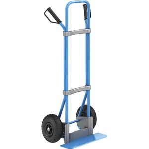 eurokraft pro Steekwagen, blauw, b x d van de steekplaat = 450 x 160 mm, blauw, op luchtbanden
