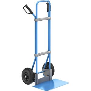 eurokraft pro Steekwagen, blauw, b x d van de steekplaat = 450 x 350 mm, blauw, op luchtbanden