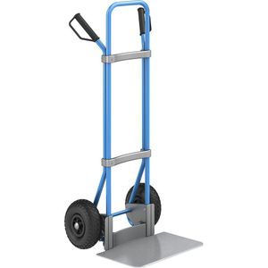 eurokraft pro Steekwagen, blauw, b x d van de steekplaat = 450 x 350 mm, verzinkt, op luchtbanden