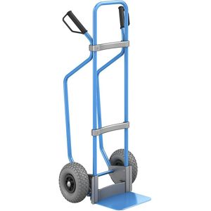 eurokraft pro Steekwagen met sleeplatten, blauw, b x d van de steekplaat = 280 x 250 mm, blauw, PU-banden