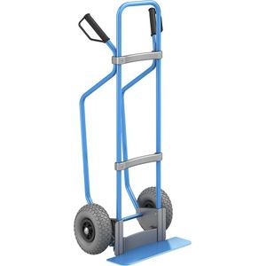eurokraft pro Steekwagen met sleeplatten, blauw, b x d van de steekplaat = 450 x 160 mm, blauw, PU-banden, vanaf 5 stuks