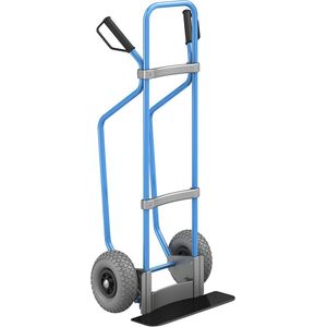 eurokraft pro Steekwagen met sleeplatten, blauw, b x d van de steekplaat = 450 x 160 mm, zwart, PU-banden, vanaf 2 stuks
