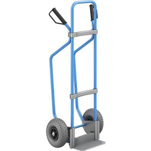 eurokraft pro Steekwagen met sleeplatten, blauw, b x d van de steekplaat = 280 x 140 mm, verzinkt, PU-banden, vanaf 5 stuks