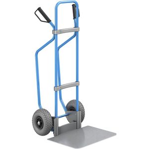 eurokraft pro Steekwagen met sleeplatten, blauw, b x d van de steekplaat = 450 x 500 mm, verzinkt, PU-banden, vanaf 5 stuks
