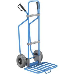 eurokraft pro Steekwagen met sleeplatten, blauw, b x d van de pakketsteekplaat = 430 x 450 mm, blauw, met handgreep, PU-banden, vanaf 2 stuks