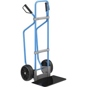 eurokraft pro Steekwagen met sleeplatten, blauw, b x d van de steekplaat = 450 x 350 mm, zwart, massieve rubberbanden