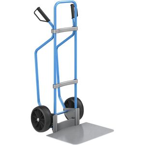 eurokraft pro Steekwagen met sleeplatten, blauw, b x d van de steekplaat = 450 x 500 mm, verzinkt, massieve rubberbanden