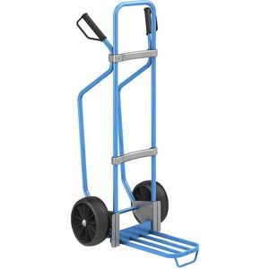 eurokraft pro Steekwagen met sleeplatten, blauw, b x d van de pakketsteekplaat = 430 x 250 mm, blauw, met handgreep, massieve rubberbanden
