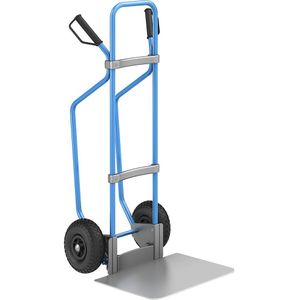 Steekwagen met sleeplatten, blauw, b x d van de steekplaat = 450 x 500 mm, aluminium EUROKRAFTpro