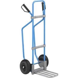 eurokraft pro Steekwagen met sleeplatten, blauw, b x d van de pakketsteekplaat = 430 x 250 mm, verzinkt, op luchtbanden, vanaf 5 stuks
