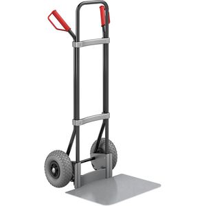 eurokraft pro Steekwagen, zwart, b x d van de steekplaat = 450 x 500 mm, verzinkt, PU-banden