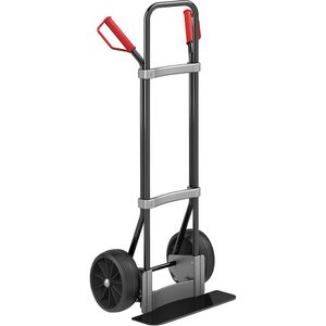 eurokraft pro Steekwagen, zwart, b x d van de steekplaat = 450 x 160 mm, zwart, massieve rubberbanden