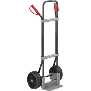 eurokraft pro Steekwagen, zwart, b x d van de steekplaat = 280 x 140 mm, verzinkt, massieve rubberbanden, vanaf 2 stuks