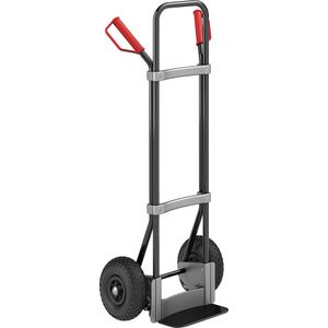 eurokraft pro Steekwagen, zwart, b x d van de steekplaat = 280 x 140 mm, zwart, op luchtbanden, vanaf 2 stuks