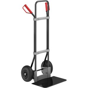 eurokraft pro Steekwagen, zwart, b x d van de steekplaat = 450 x 350 mm, zwart, op luchtbanden