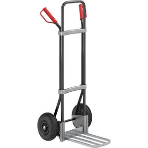 eurokraft pro Steekwagen, zwart, b x d van de pakketsteekplaat = 430 x 250 mm, verzinkt, op luchtbanden, vanaf 5 stuks
