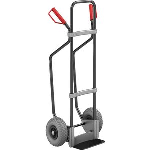 eurokraft pro Steekwagen met sleeplatten, zwart, b x d van de steekplaat = 280 x 140 mm, zwart, PU-banden