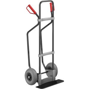 eurokraft pro Steekwagen met sleeplatten, zwart, b x d van de steekplaat = 450 x 160 mm, zwart, PU-banden