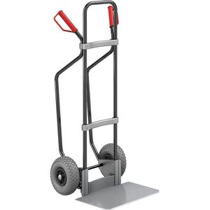 eurokraft pro Steekwagen met sleeplatten, zwart, b x d van de steekplaat = 450 x 350 mm, verzinkt, PU-banden
