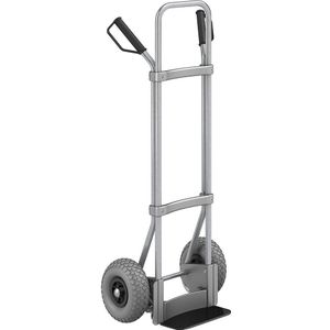 eurokraft pro Steekwagen, verzinkt, b x d van de steekplaat = 280 x 140 mm, zwart, PU-banden