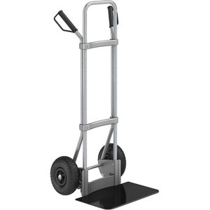 eurokraft pro Steekwagen, verzinkt, b x d van de steekplaat = 450 x 350 mm, zwart, op luchtbanden, vanaf 5 stuks