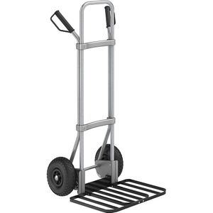 eurokraft pro Steekwagen, verzinkt, b x d van de pakketsteekplaat = 430 x 450 mm, zwart, op luchtbanden, vanaf 5 stuks