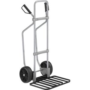 eurokraft pro Steekwagen met sleeplatten, verzinkt, b x d van de pakketsteekplaat = 430 x 450 mm, zwart, massieve rubberbanden, vanaf 5 stuks