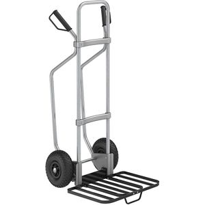 eurokraft pro Steekwagen met sleeplatten, verzinkt, b x d van de pakketsteekplaat = 430 x 450 mm, zwart, met handgreep, op luchtbanden, vanaf 2 stuks