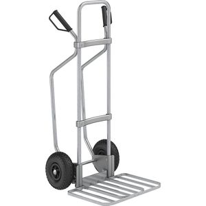 eurokraft pro Steekwagen met sleeplatten, verzinkt, b x d van de pakketsteekplaat = 430 x 450 mm, verzinkt, op luchtbanden