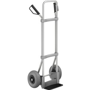 eurokraft pro Aluminium steekwagen, b x d van de steekplaat = 280 x 140 mm, zwart, PU-banden, vanaf 2 stuks