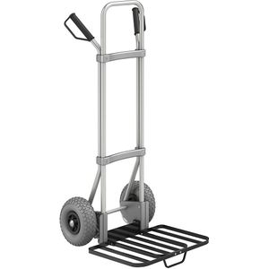 eurokraft pro Aluminium steekwagen, b x d van de pakketsteekplaat = 430 x 450 mm, zwart, met handgreep, PU-banden, vanaf 5 stuks
