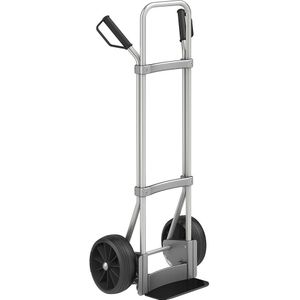 eurokraft pro Aluminium steekwagen, b x d van de steekplaat = 280 x 140 mm, zwart, massieve rubberbanden