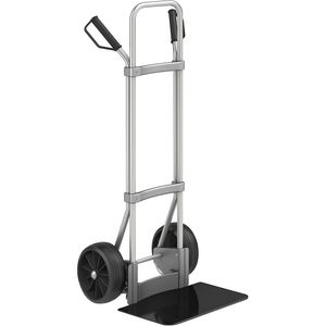 eurokraft pro Aluminium steekwagen, b x d van de steekplaat = 450 x 350 mm, zwart, massieve rubberbanden