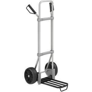eurokraft pro Aluminium steekwagen, b x d van de pakketsteekplaat = 430 x 250 mm, zwart, met handgreep, massieve rubberbanden