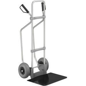 eurokraft pro Aluminium steekwagen met sleeplatten, b x d van de steekplaat = 450 x 500 mm, zwart, PU-banden, vanaf 5 stuks